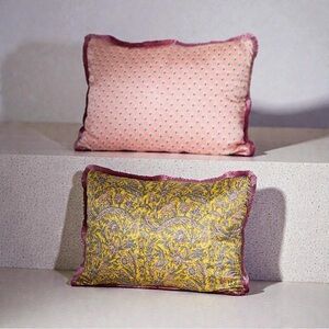 Anthropologie Silk Mix Print Floral Pillow - Reversible | NWT